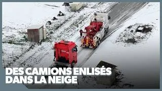 Miniature : Une semi-remorque enlisée dans la neige !