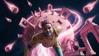 Miniature : AI art. Pink Gothic Asteroid, Glitched Cosmos, Virtual trend. Saga Part 1
