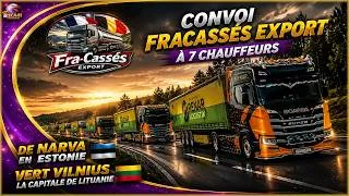 Miniature : 🚛 ETS2 | Convoi Fracassés Export 🔥 | Narva 🇪🇪 ➜ Vilnius 🇱🇹 | 7 Chauffeurs sur TruckersMP | FR 4K ✨