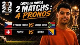 Miniature : ⚽🏆 Pronostic football Coupe du Monde 2026 : République Tchèque Afrique du Sud et Suisse Bosnie