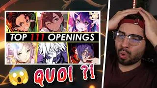 Miniature : TOP 111 OPENING Anime de TOUS LES TEMPS ! (Youtube & Spotify)