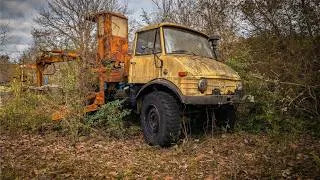 Miniature : Sauvetage : Mercedes UNIMOG 416 pelle rétro abandonné