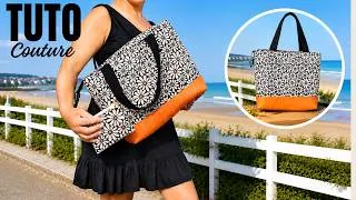 Miniature : Comment coudre un  Sac Cabas et  pochette libre facilement 