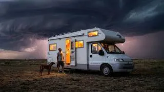 Miniature : The Calm Before the Thunderstorm | Cozy Van Camping with My Dog 🌩️🐕