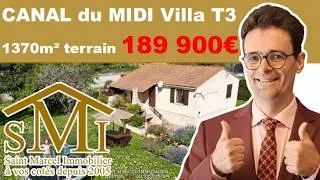 Miniature : Le calme absolu !✨ Villa T3 à Paraza - Canal du Midi 🚲 1370m² terrain 🌳 😍Saint Marcel Immobilier