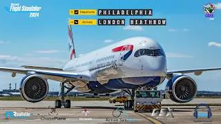 Miniature : FS2024 | Philadelphie - Heathrow A350-1000 // Traversée transocéanique sur VATSIM - Cross the POND