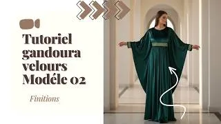 Miniature : Robe Gandoura en velours -Modèle 03- : Finitions