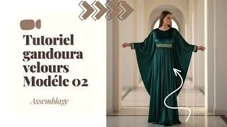 Miniature : Robe Gandoura en velours -Modèle 03- : Assemblage