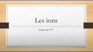 Miniature : Les ions