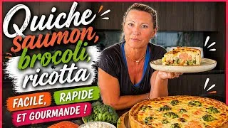 Miniature : Quiche saumon brocoli ricotta - facile - rapide - gourmande - perte de poids - 