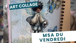 Miniature : ART COLLAGE DU VENDREDI @MaremiSmallArt #journal #art #pourtoii #bleu