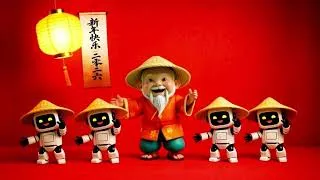 Miniature : 小机器人祝您火马年大吉，万事如意！#aianimation