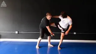 Miniature : 截拳道  Jeet Kune Do - Bloquer un coup de pied arrière avec la main ou le pied  (Intercept right kick)