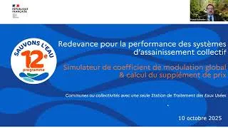 Miniature : Simulateur - Redevance pour la performance des systèmes d'assainissement collectif (Coll. 1 STEU)