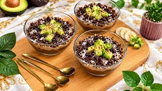 Miniature : Dessert en 3 couches ultra gourmand : coco, cacao et avocat 🍫🥥🥑
