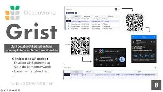 Miniature : 8 - Passer d'Excel à Grist : Générez des QR Codes intelligents (SMS, Contacts, Agenda)