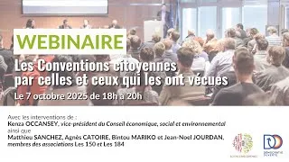 Miniature : Les Conventions citoyennes par celles et ceux qui les ont vécues - 7 octobre 2025 - Webinaire