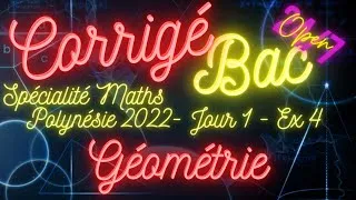 Miniature : Géométrie dans l’espace Terminale Maths Spécialité - Sujet BAC corrigé - Polynésie 2022 Jour 1