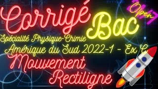 Miniature : Seconde loi de Newton - Equations horaires - Sujet Bac - Spé PC - Amérique du Sud 2022 J1 Ex C
