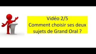 Miniature : Choisir ses sujets du Grand Oral (bac fin de Terminale)