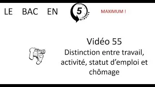Miniature : Travail, activité, emploi, statut d'emploi et chômage [Le bac en 5 minutes épisode 55]
