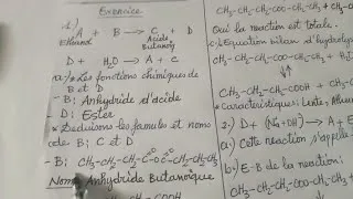 Miniature : Exercice corrigé sur les acides carboxyliques et leurs dérivés