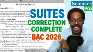 Miniature : Sujet Amérique du Nord |1ère sans spécialité 2026 - Les SUITES : Correction Complète