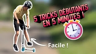 Miniature : 5 tricks pour DÉBUTANTS en trottinette freestyle à apprendre en 5 MINUTES ! #trottinettefreestyle