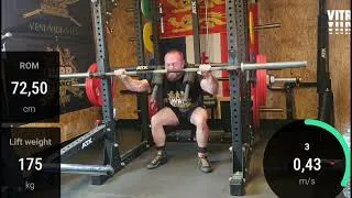 Miniature : Hatfield Squat : 175kg x5@0,36m/s
