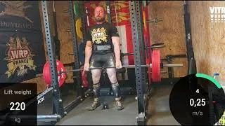 Miniature : Deadlift Comp : 220kg x4@0,25m/s