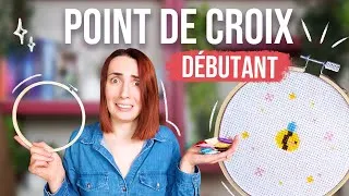Miniature : Apprendre le POINT DE CROIX 🪡 Tuto 1 pour débutant ! Matériel + faire un point + tuto abeille