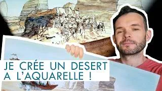 Miniature : Du crayon à l'aquarelle : Comment j'ai créé ce paysage désertique !