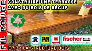 Miniature : ⛱🏝 COMMENT FAIRE UNE TERRASSE AVEC DU BOIS DE RÉCUP ♻️? Ep 3 : LA STRUCTURE BOIS💪💪