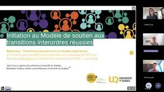 Miniature : Webinaire - Modèle de soutien aux transitions interordres réussies de l'Université du Québec