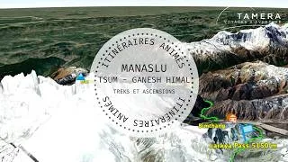 Miniature : Treks et ascensions dans la région du Manaslu - Itinéraire animé
