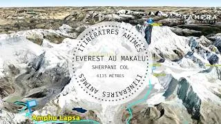 Miniature : De l’Everest au Makalu par le Sherpani Col à 6135 mètres - Itinéraire animé
