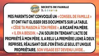 Miniature : Mes parents ont convoqué une « réunion de famille » et ont fait glisser des papiers sur la table...