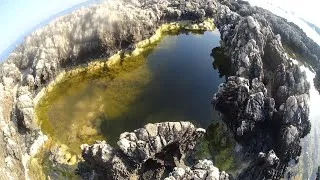 Miniature : Le nouveau visage d'un petit lac au niveau des Iles de Lerins en pleine canicule
