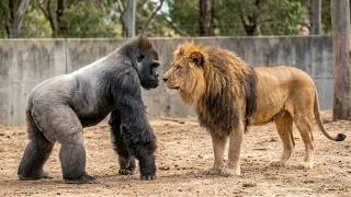 Miniature : GORILLE SILVERBACK vs LION AFRICAIN : Qui l'emporterait ?