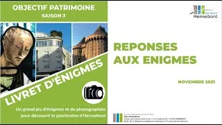 Miniature : JEU OBJECTIF PATRIMOINE - Saison 3 : les réponses aux énigmes