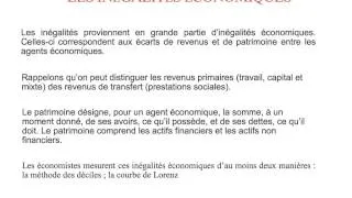 Miniature : Les inégalités économiques et sociales