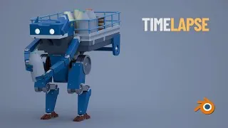 Miniature : Timelapse Modeling a Sales Robot in Blender
