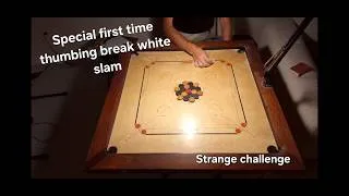 Miniature : Thumbing break Carrom White Slam idea. My first slam with this strange break
