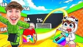 Miniature : Faire Semblant d'être un BÉBÉ dans Kick A Lucky Block,  Mais j'ai des pouvoirs d'ADMIN !