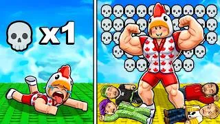 Miniature : À CHAQUE KILL, je deviens PLUS MUSCLÉ et FORT sur Roblox !