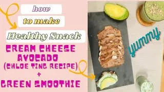 Miniature : What I eat when I feel green Chloe Ting recipe. Cream cheese avocado + Green smoothie. Healthy food