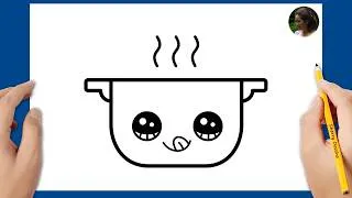 Miniature : Comment dessiner un casserole kawaii 🥘 | Dessin facile