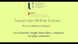 Miniature : Parcours Moniteurs étudiants -7- La recherche simple dans Alma : requêtes les plus courantes