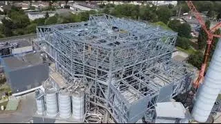 Miniature : La charpente métallique du centre de valorisation énergétique du Sigidurs vue du ciel