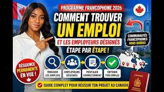 Miniature : COMMENT TROUVER UN EMPLOI pour le Programme des Communautés Francophones (Guide complet 2026)
